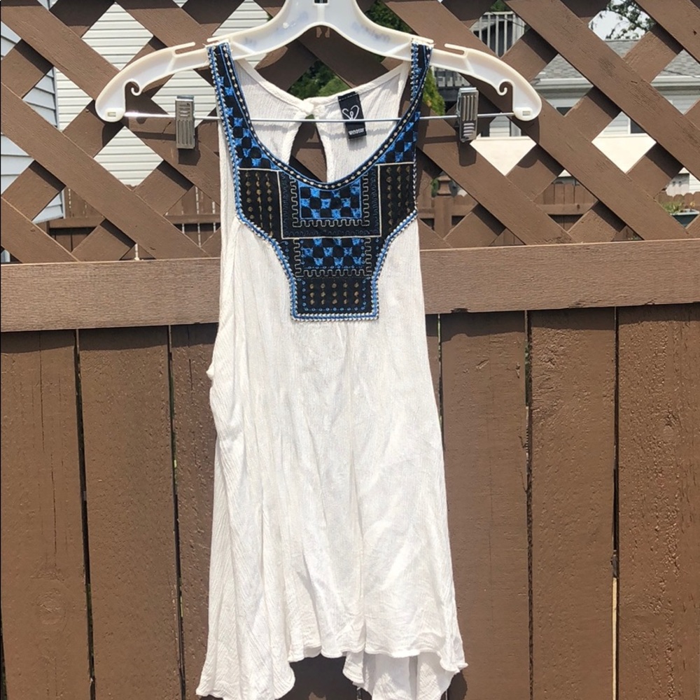 Aztec Print Collared Tank Top